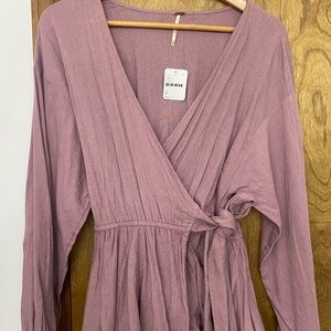 NWT Free People Lilac Wrap blouse